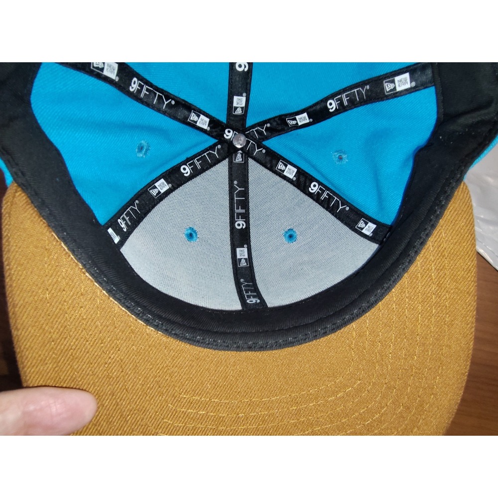New Era 9FIFTY Pabst Blue Ribbon Snapback Hat Turquoise Brown Flat Bill Cap OSFM - Picture 6 of 6